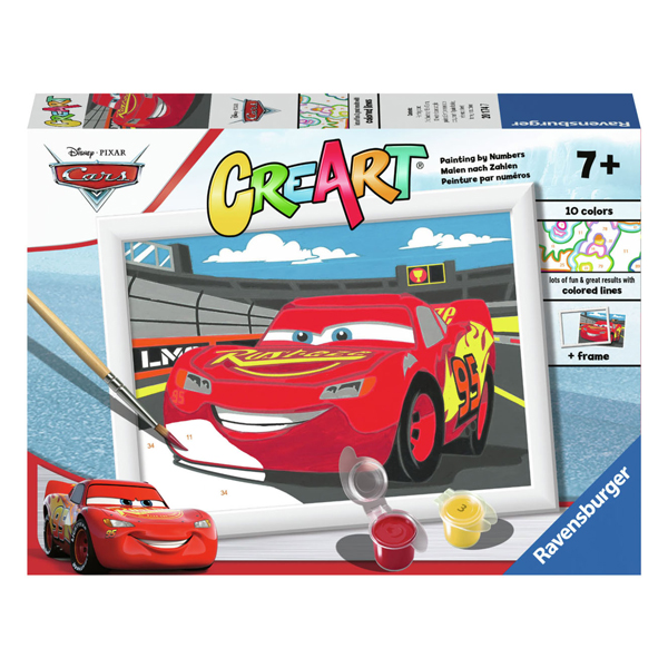 CreArt Schilderen op Nummer - Disney Cars Lightning Mcqueen