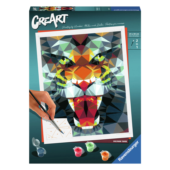 CreArt Peinture par numéros – Tigre polygone