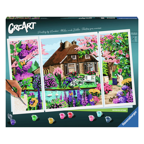 CreArt Peinture par numéros – Cottage au bord de l'eau