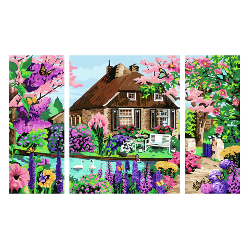 CreArt Peinture par numéros – Cottage au bord de l'eau