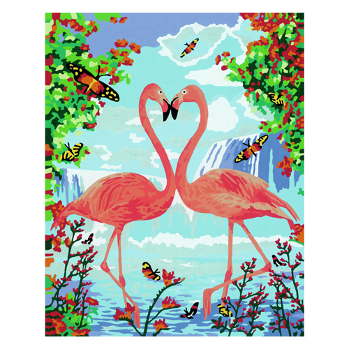 CreArt Schilderen op Nummer - Flamingo Love