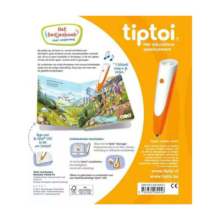 Tiptoi Het Liedjesboek Voor Onderweg