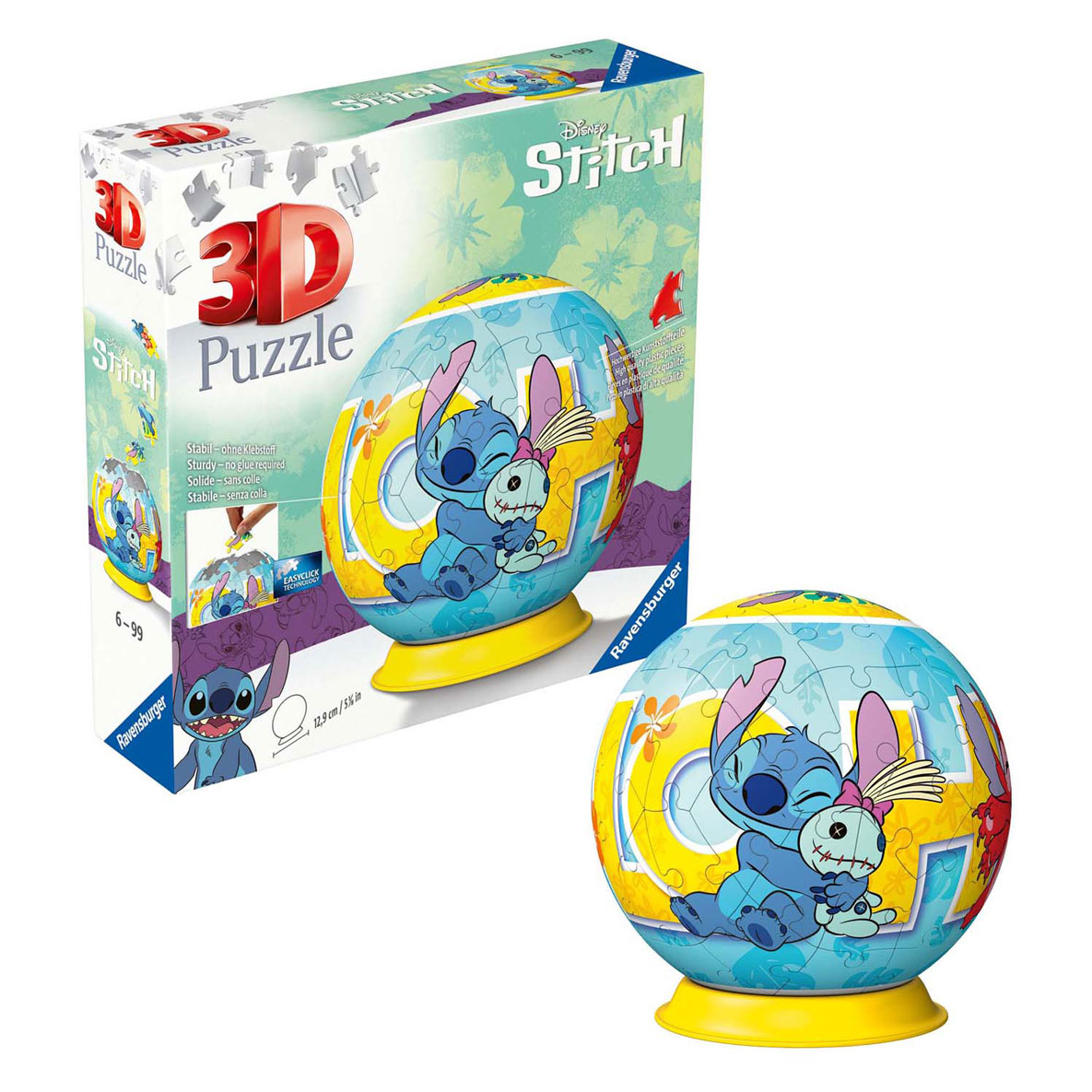 3D Puzzelbal Stitch en Pop, 54st.