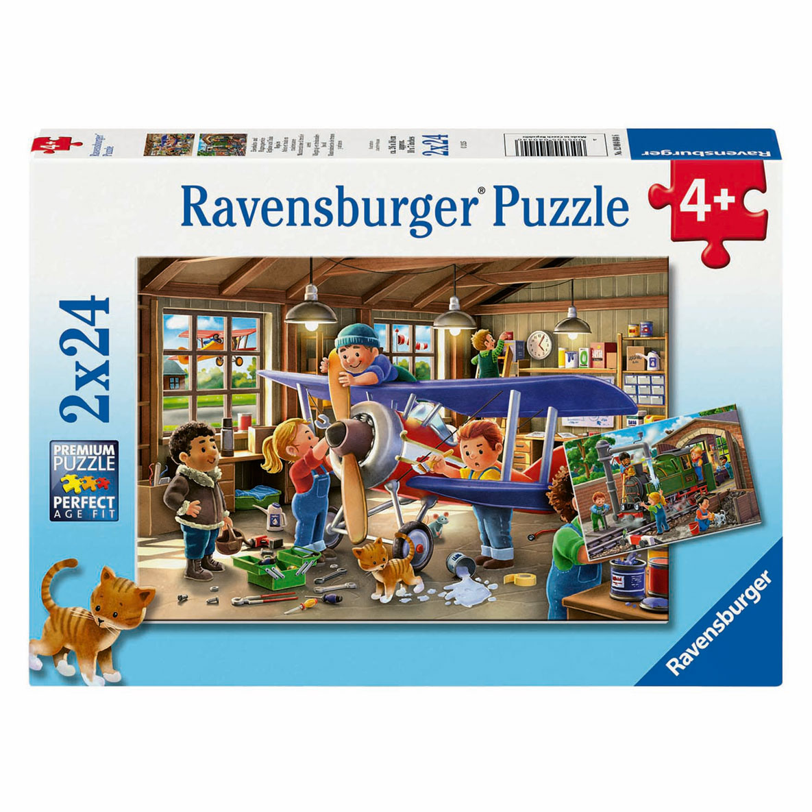 Puzzle Flugzeug- und Zugreparatur, 2x24tlg.