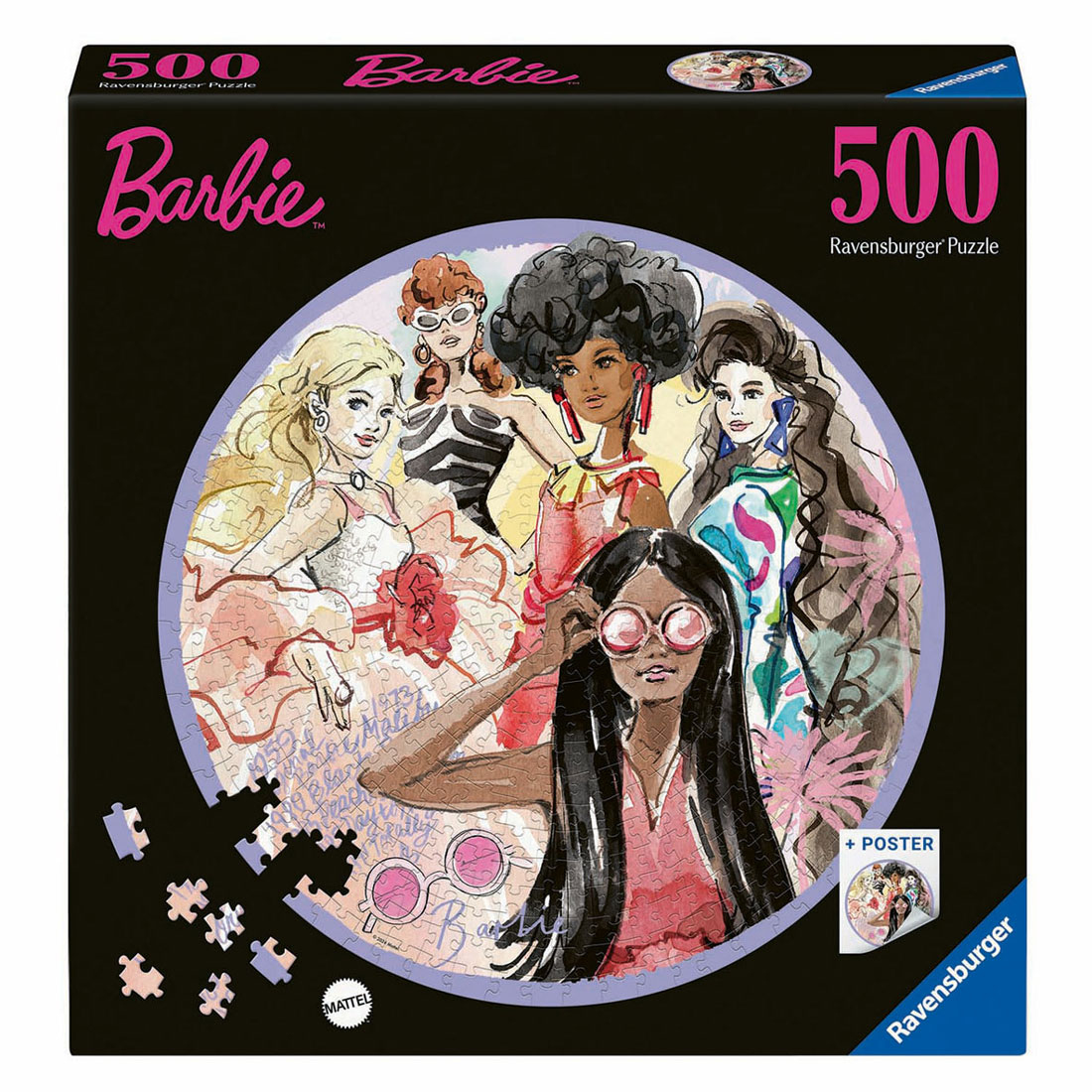 Legpuzzel Rond Barbie, 500st.