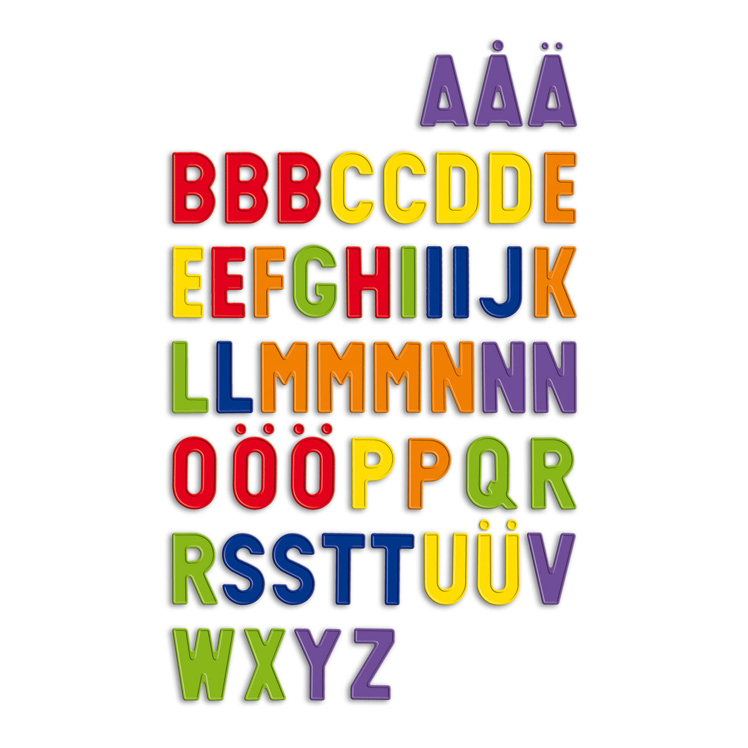 Quercetti ABC -Magnete Großbuchstaben, 48 Stück.