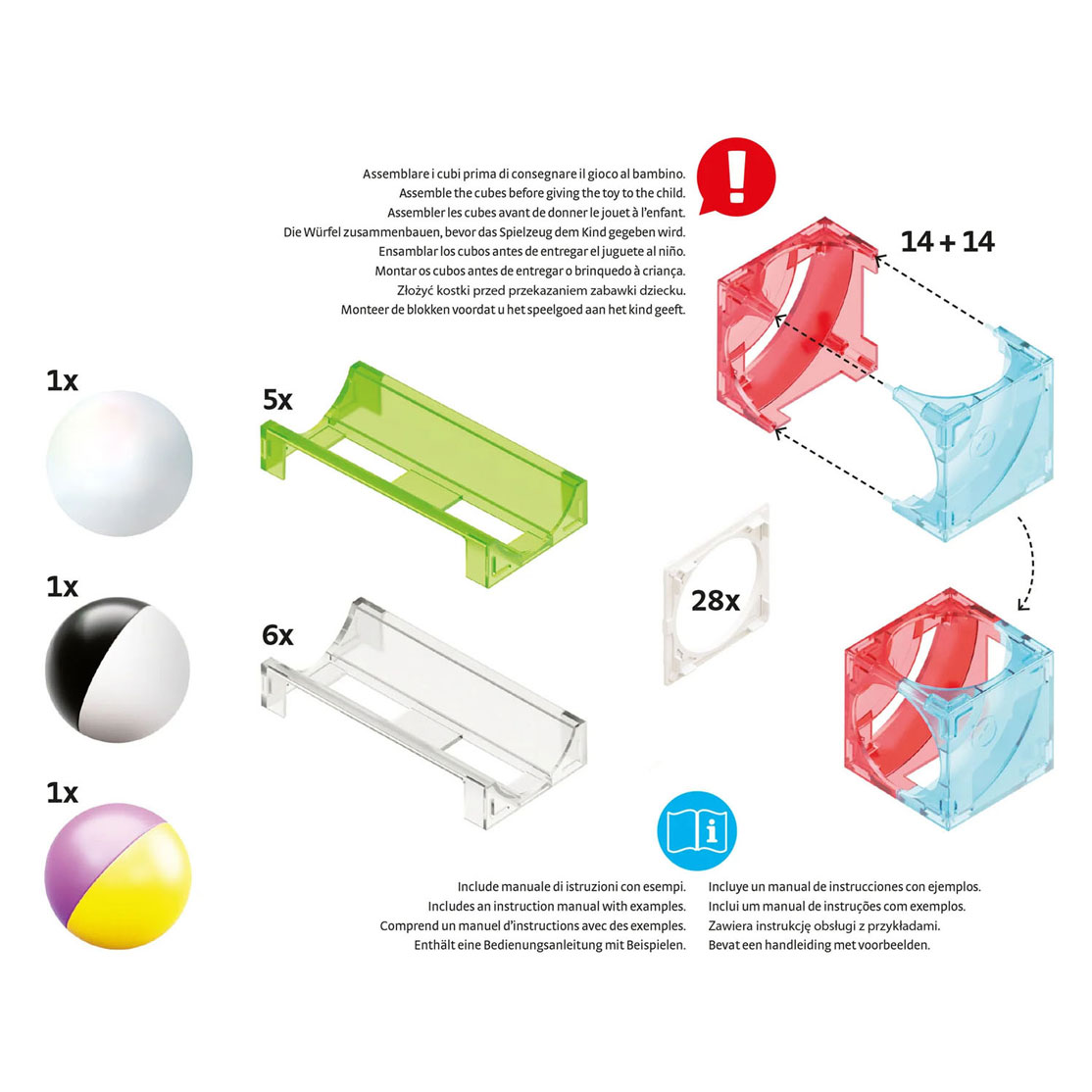 Quercetti Cuboga Knikkerbaan - 70dlg.