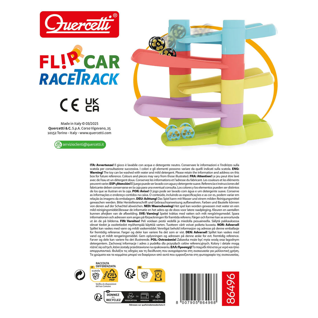 Quercetti PlayEco+ Autoracebaan Flip Auto