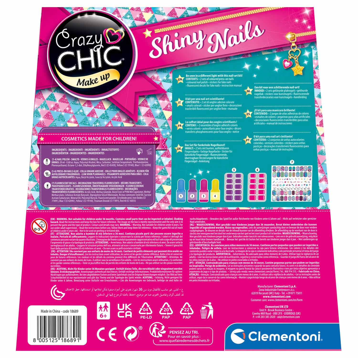 Clementoni Crazy Chic - Fluo-Nägel