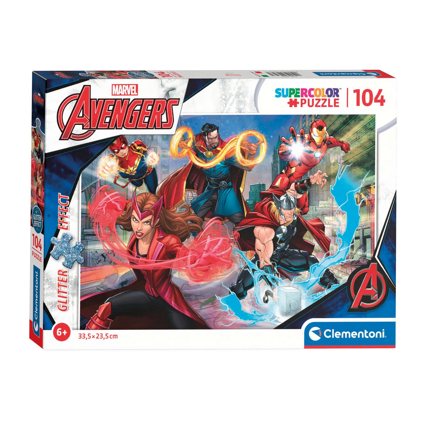 Clementoni Glitter Puzzle Les Avengers, 104e.