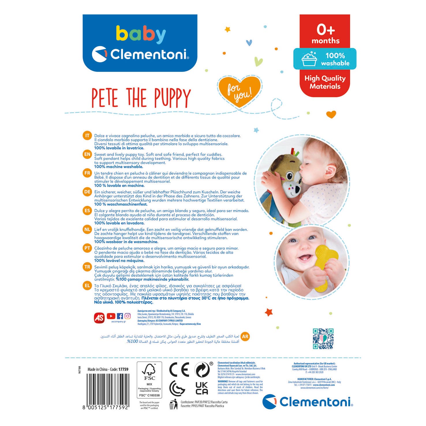 Clementoni Baby - Pluchen Knuffel Pete de Puppy