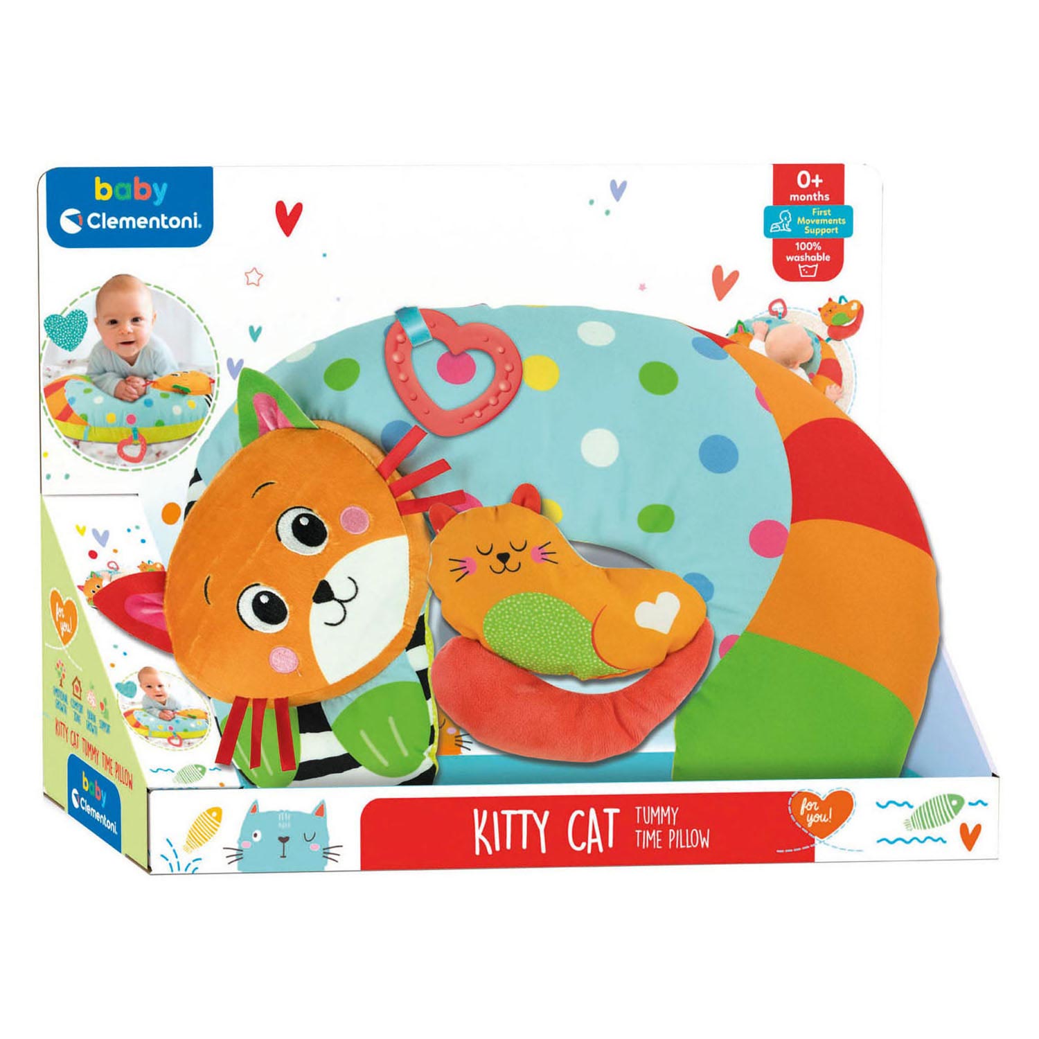 Clementoni Baby - Coussin Tummy Time Chat Kitty