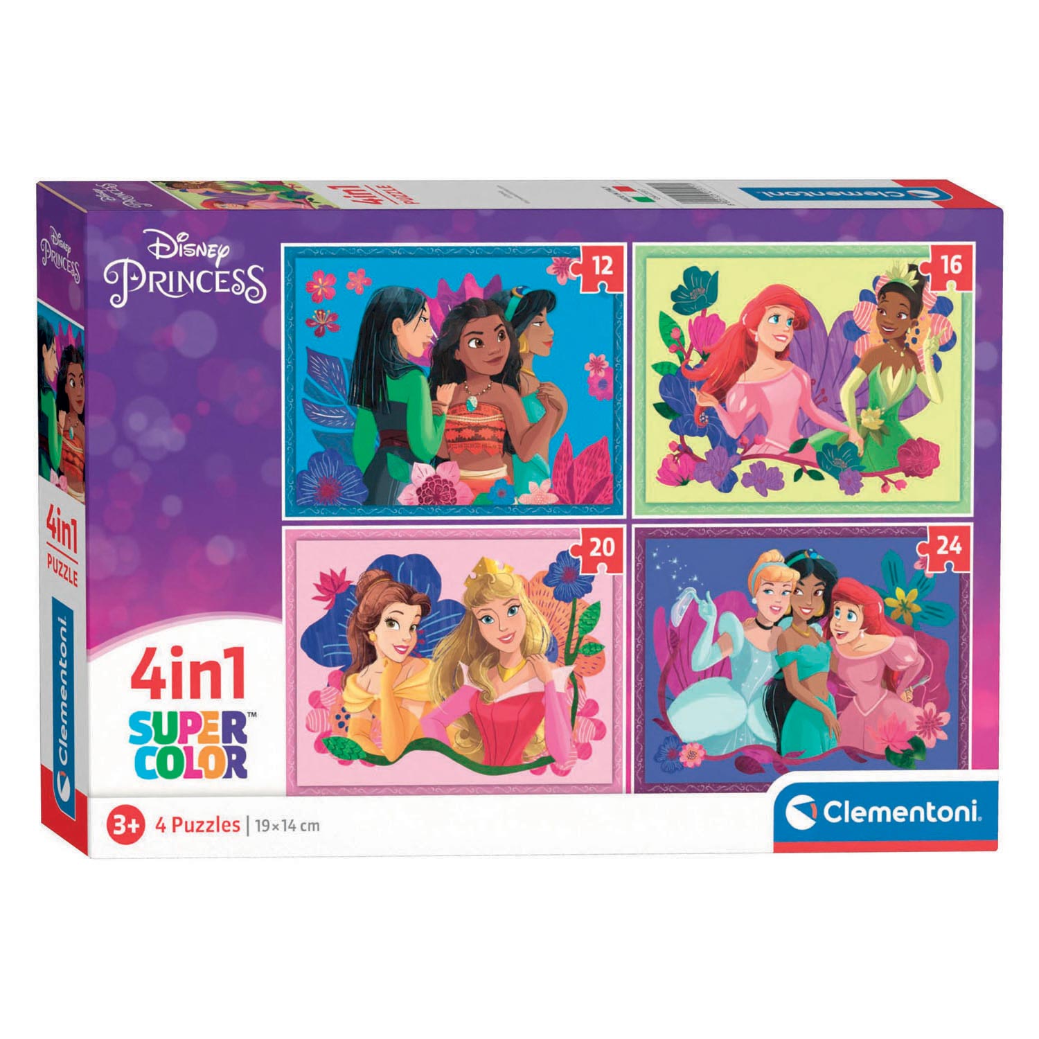 Clementoni Puzzles Princesse Disney, 4en1