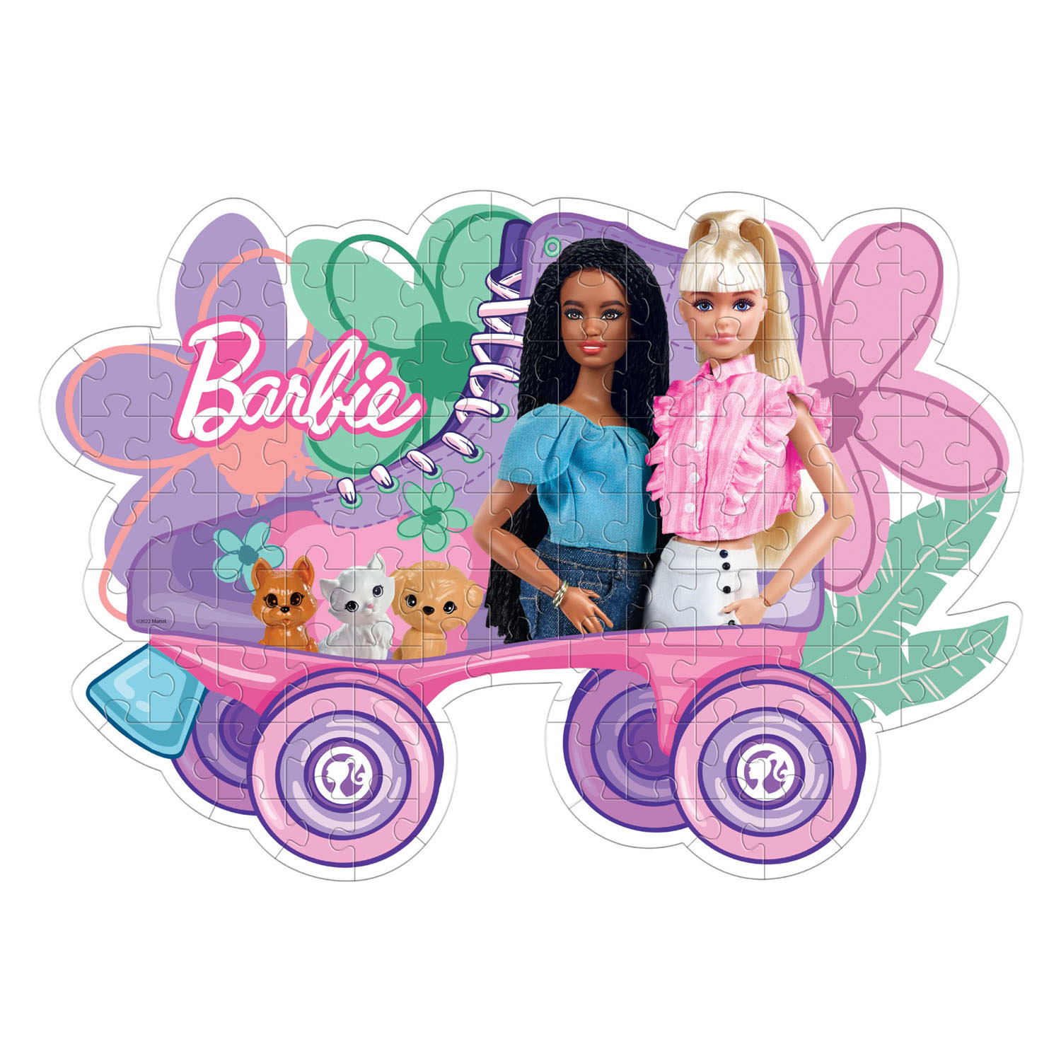 Clementoni Puzzle Super Color - Barbie Roller Skate, 104 pièces.