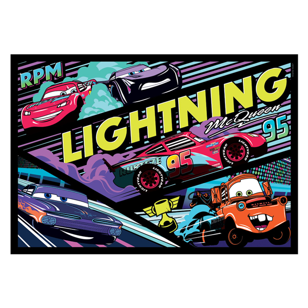 Clementoni Puzzle Super Color Glowing Lights - Cars, 104 pièces.