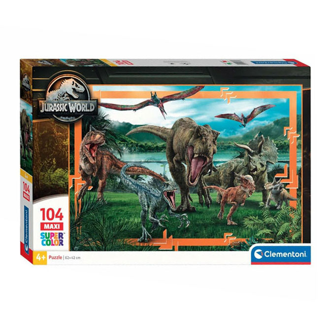 Clementoni Puzzle Super Color Maxi Jurassic World, 104 Teile.