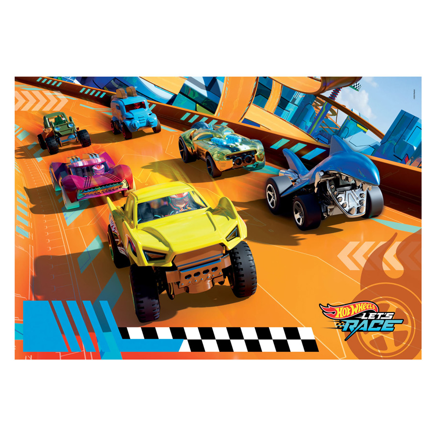 Clementoni Puzzle Super Color Maxi Hot Wheels, 104 Teile.