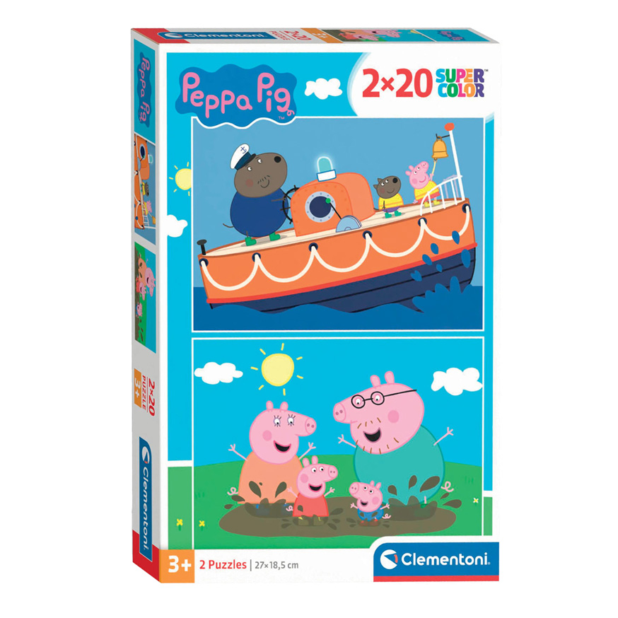Clementoni - Puzzel 2X20 Stukjes Peppa Pig, Kinderpuzzels, 3-5 jaar, 24797