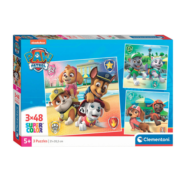 Clementoni Puzzle Super Color Carré Pat' Patrouille, 3x48pcs.