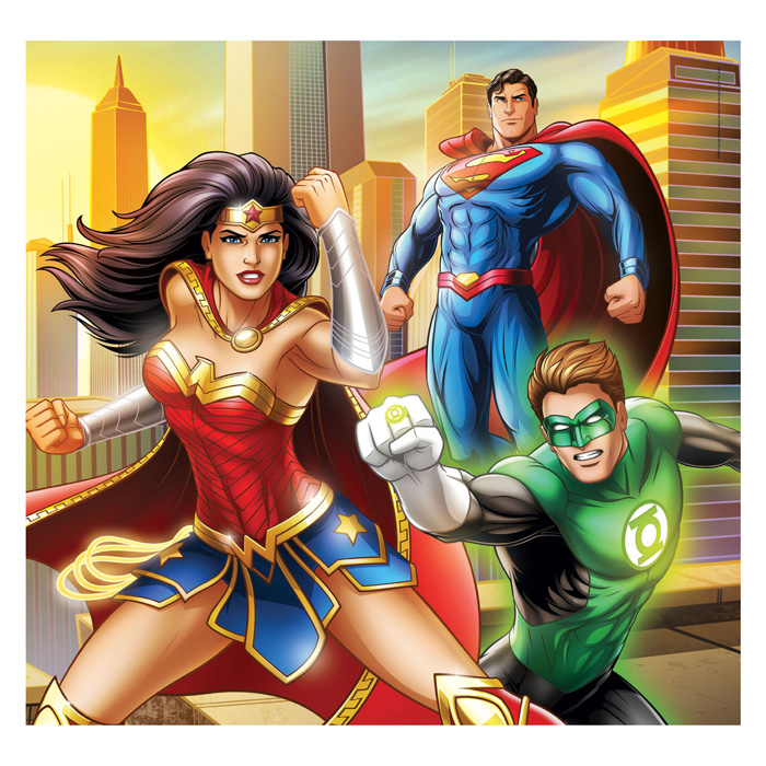 Puzzle Clementoni Super Color Square DC Comics Justice League, 3x48 pièces.