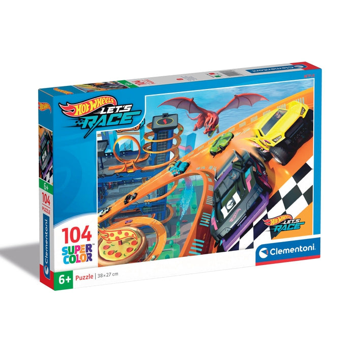 Clementoni Puzzle Super Color Hot Wheels, 104 pièces.