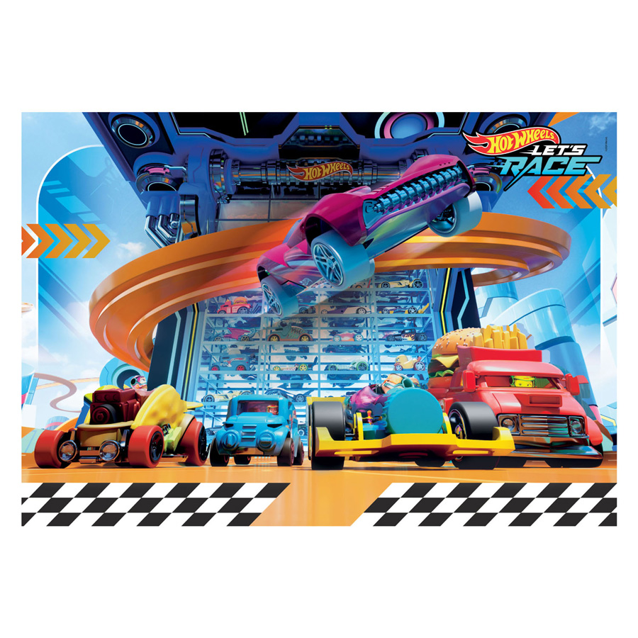 Clementoni Puzzle Super Color Hot Wheels II, 104 pièces.