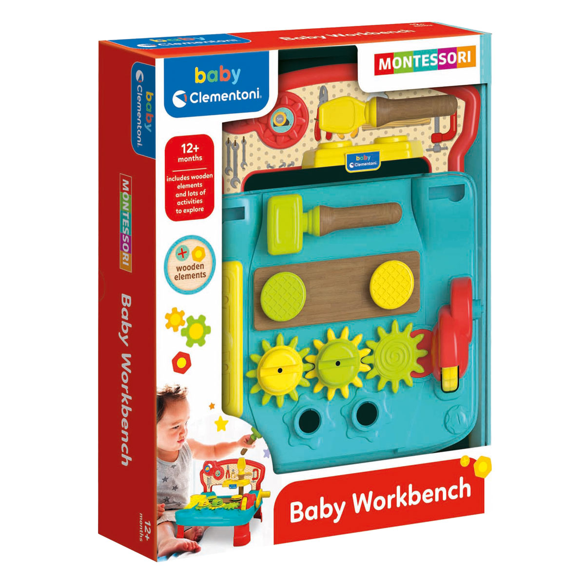 Clementoni Baby - Montessori Werkbank met Houten Elementen