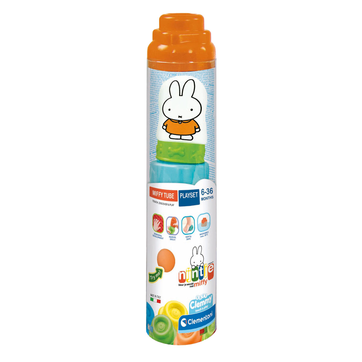 Clementoni Baby - Blocs souples Miffy Clemmy en tube, 5 pcs.