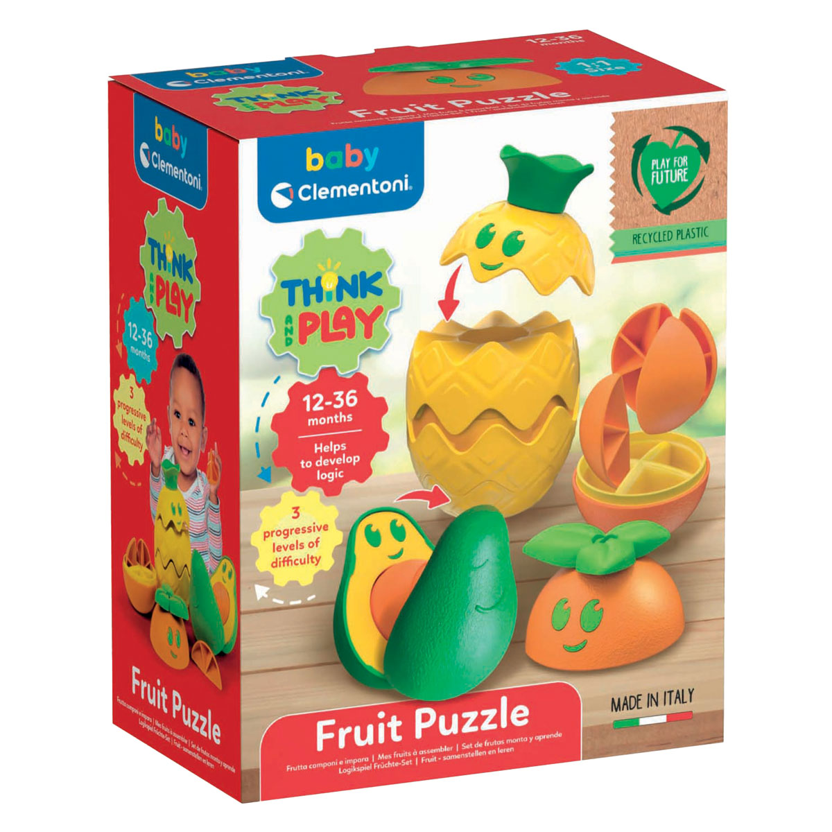 Clementoni Baby Stapel Fruit, 12dlg.