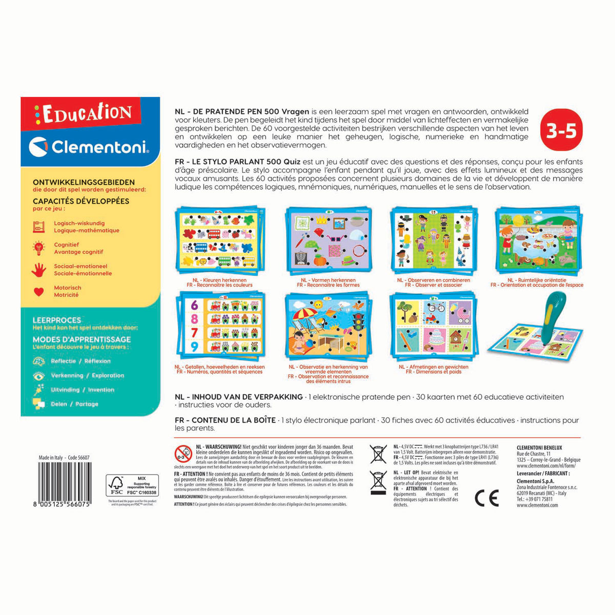 Clementoni Education - Pratende Pen, 500 Quiz
