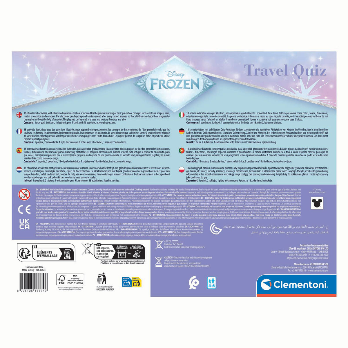 Clementoni Frozen Quizzy Reisspel