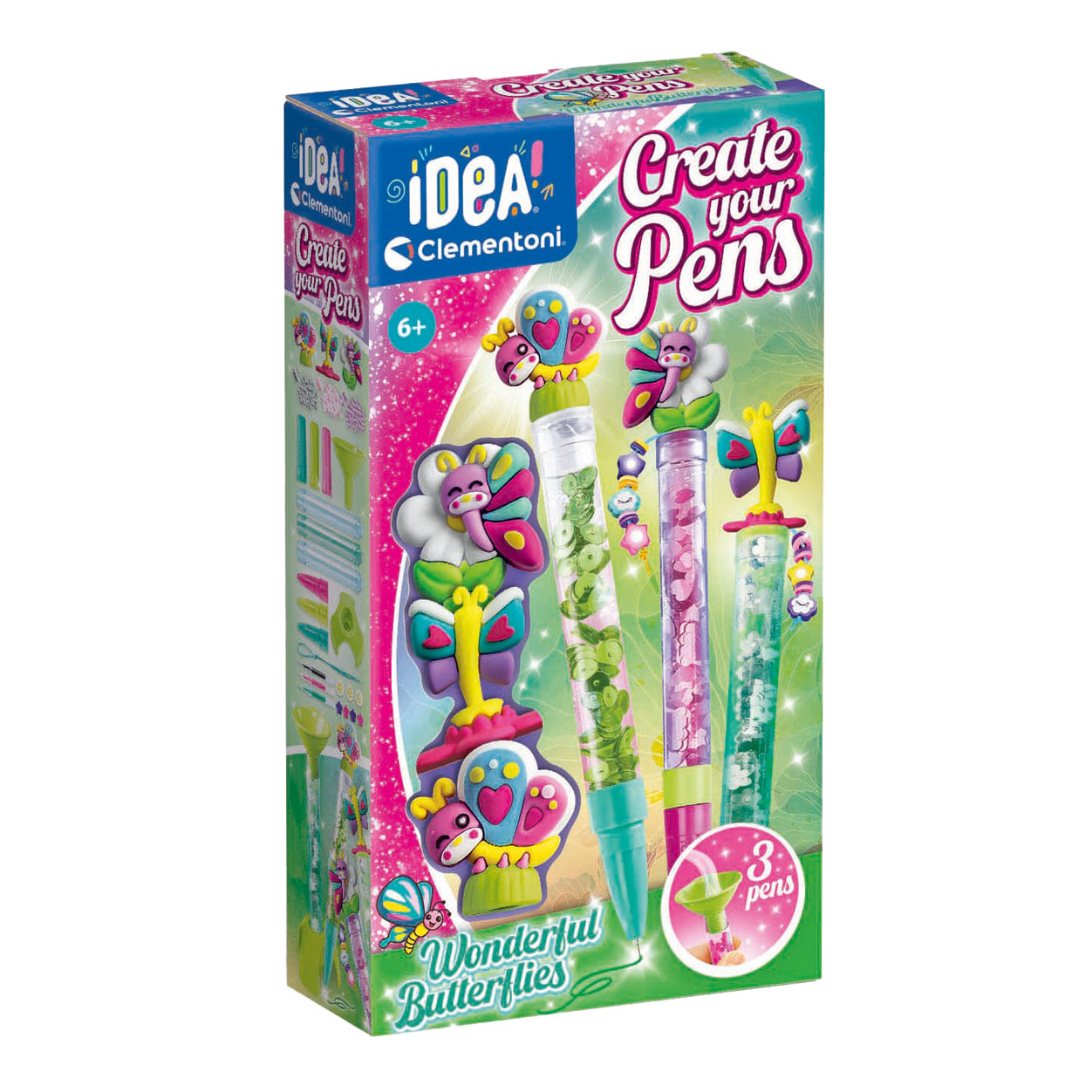 Clementoni Idea Maak je eigen Pennen - Wonderful Butterflies