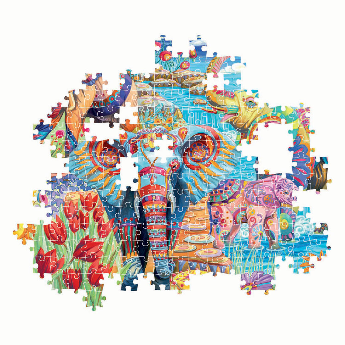 Clementoni Puzzle Elefantenkarneval, 500 Teile.