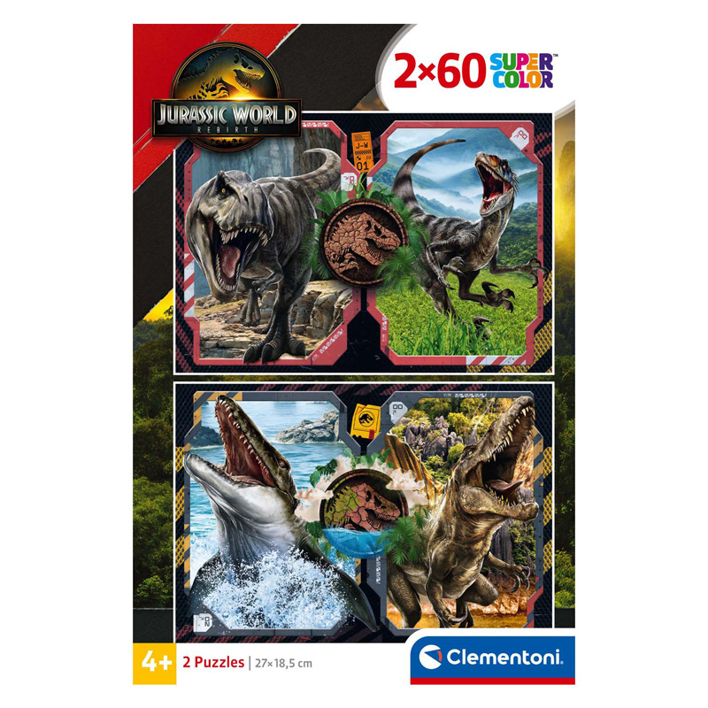 Puzzle Clementoni Jurassic World, 2x60 pièces.