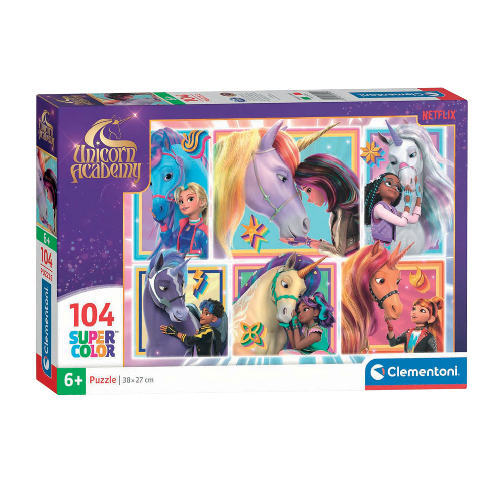 Clementoni Puzzel Unicorn Academy - 6 Portretten, 104dlg.