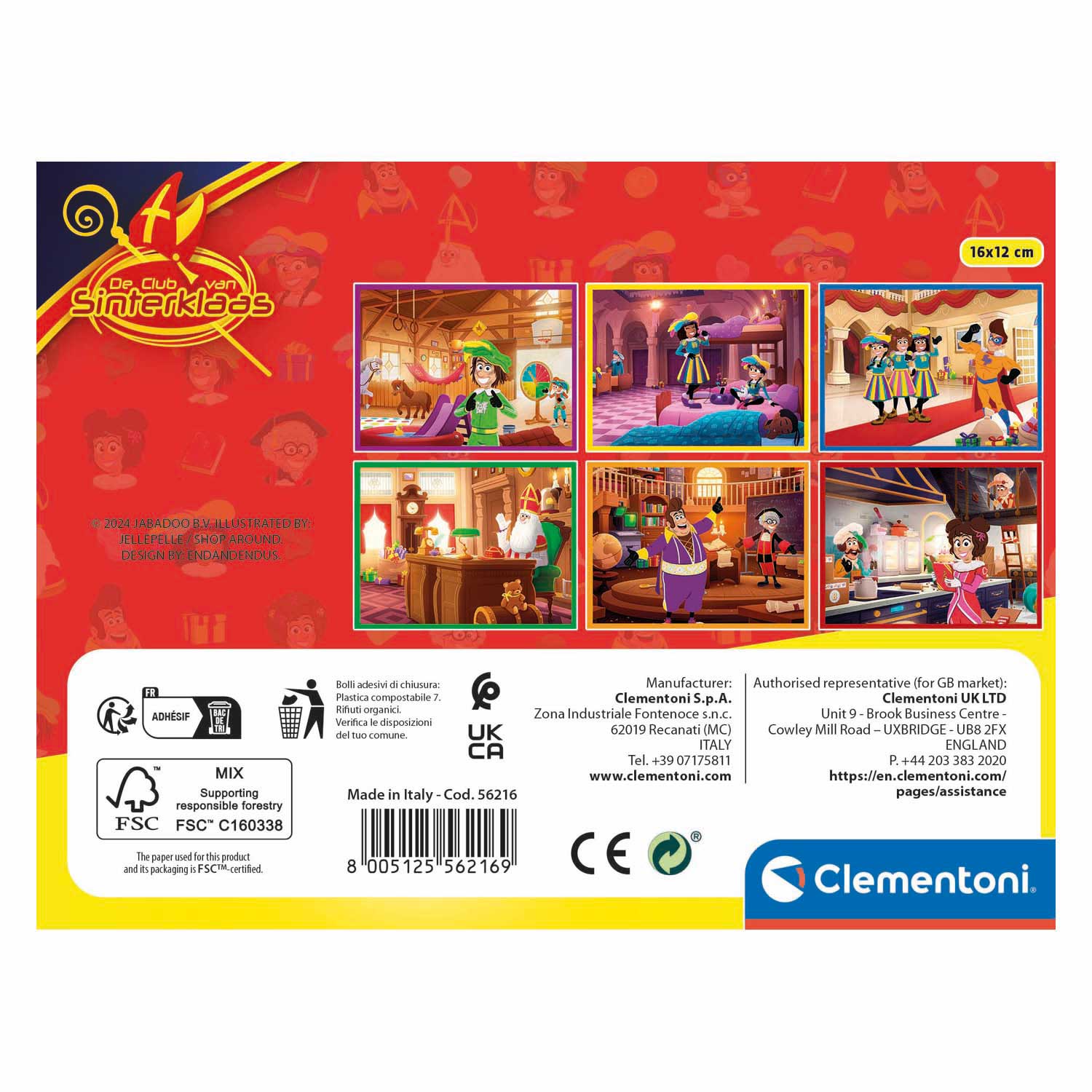 Clementoni Blokkenpuzzel Sinterklaas - 12st.