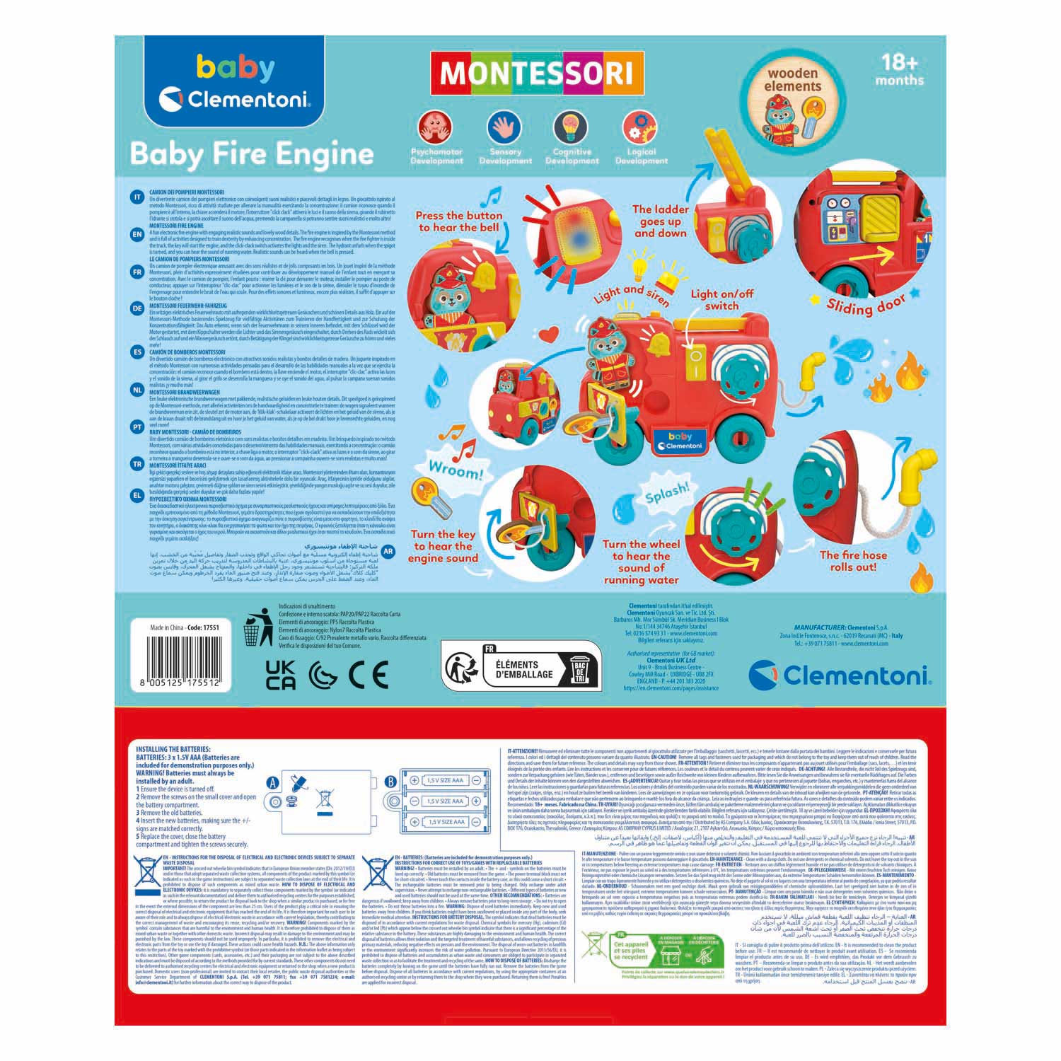 Camion de pompiers Montessori Baby Clementoni