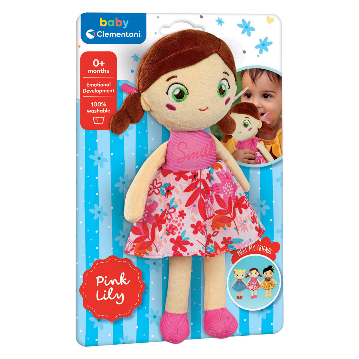 Clementoni Baby Zachte Pluche Pop Roze Lilly