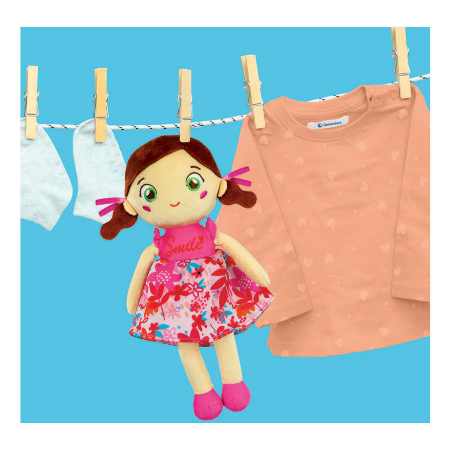 Clementoni Baby Zachte Pluche Pop Roze Lilly