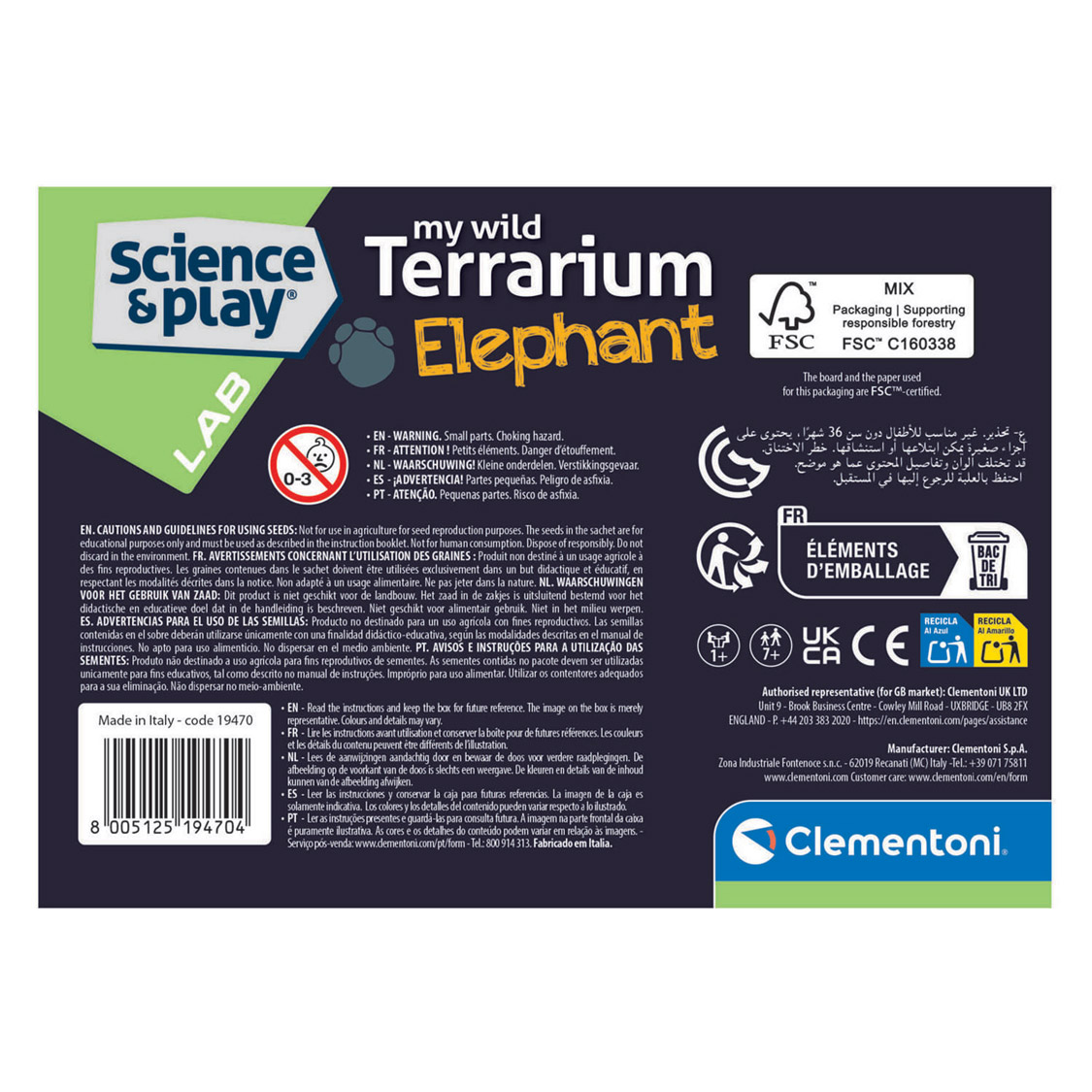 Clementoni Wetenschap & Spel My Wild Terrarium - Olifant