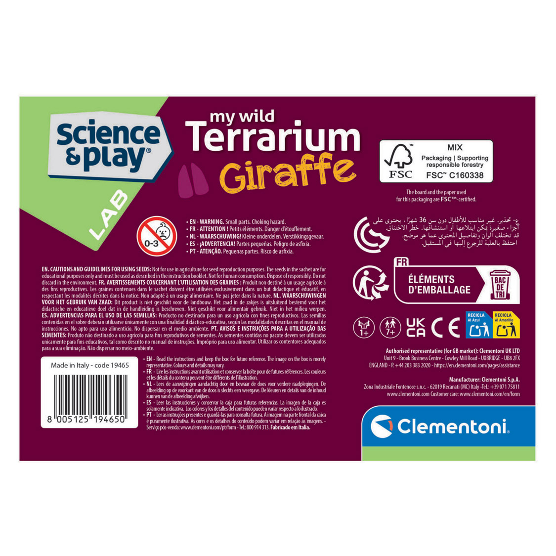 Clementoni Wetenschap & Spel My Wild Terrarium - Giraf