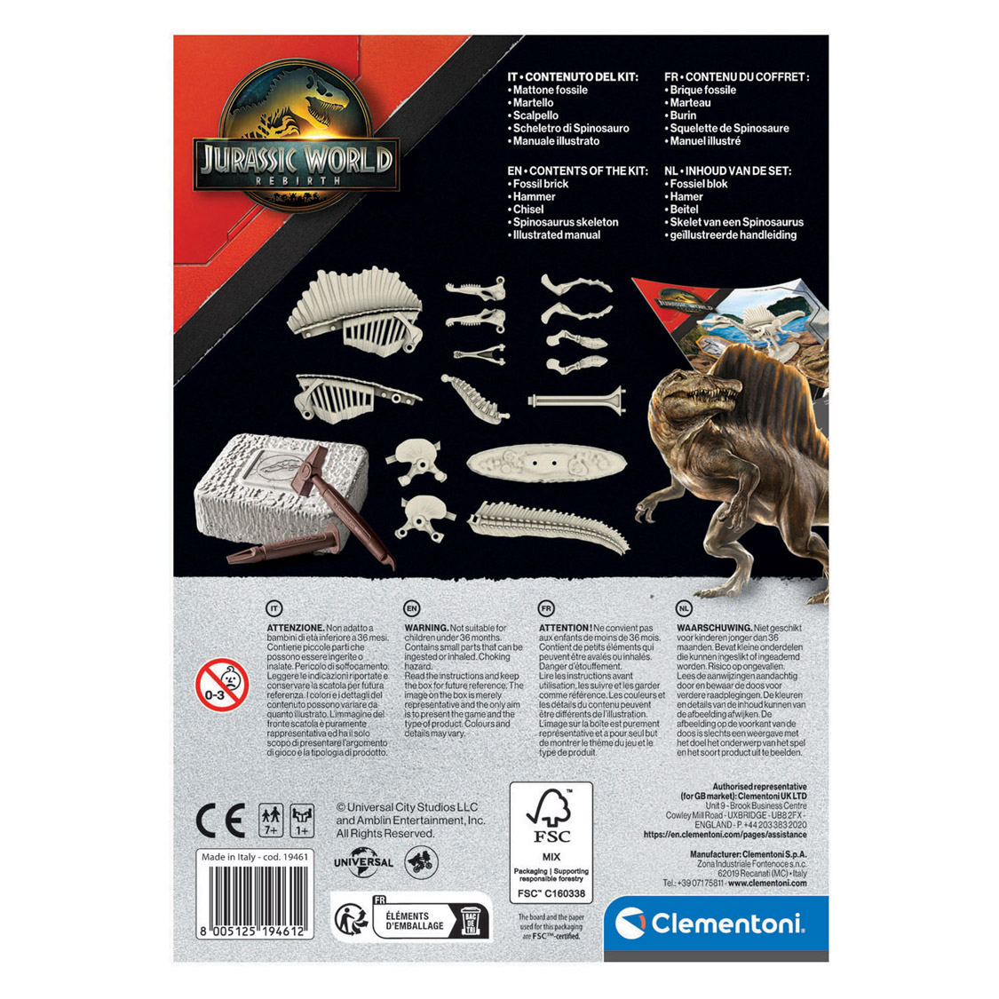 Clementoni Wetenschap & Spel Jurassic World Spinosaurus Uitgraafset