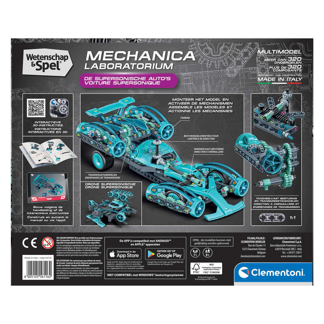 Clementoni Wetenschap & Spel Raceauto - 320+ dlg.