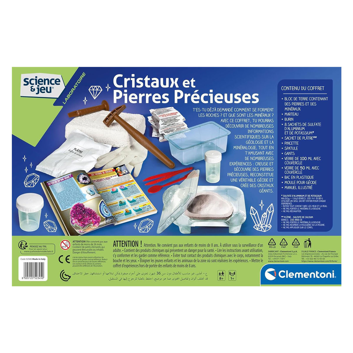 Laboratoire des cristaux et des pierres précieuses Clementoni Science & Play