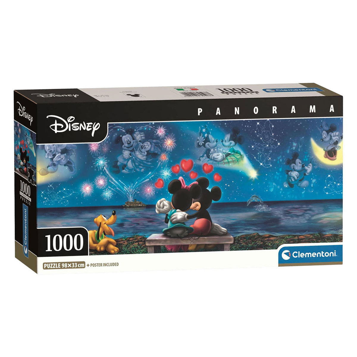 Puzzle panoramique Mickey et Minnie de Clementoni - 1000 pièces