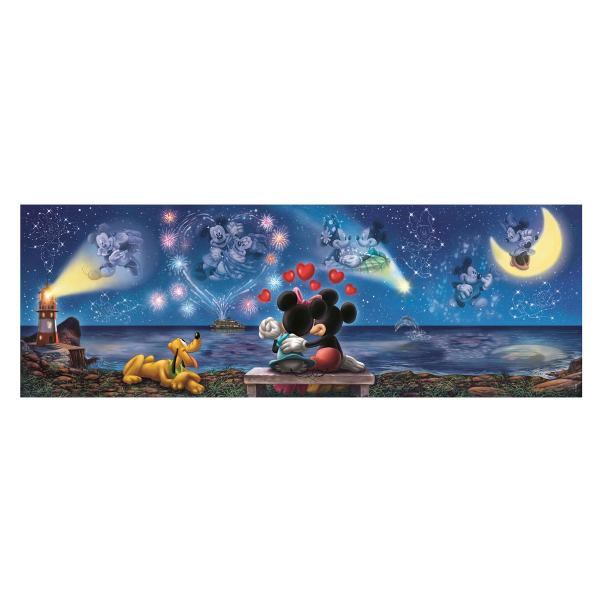 Puzzle panoramique Mickey et Minnie de Clementoni - 1000 pièces