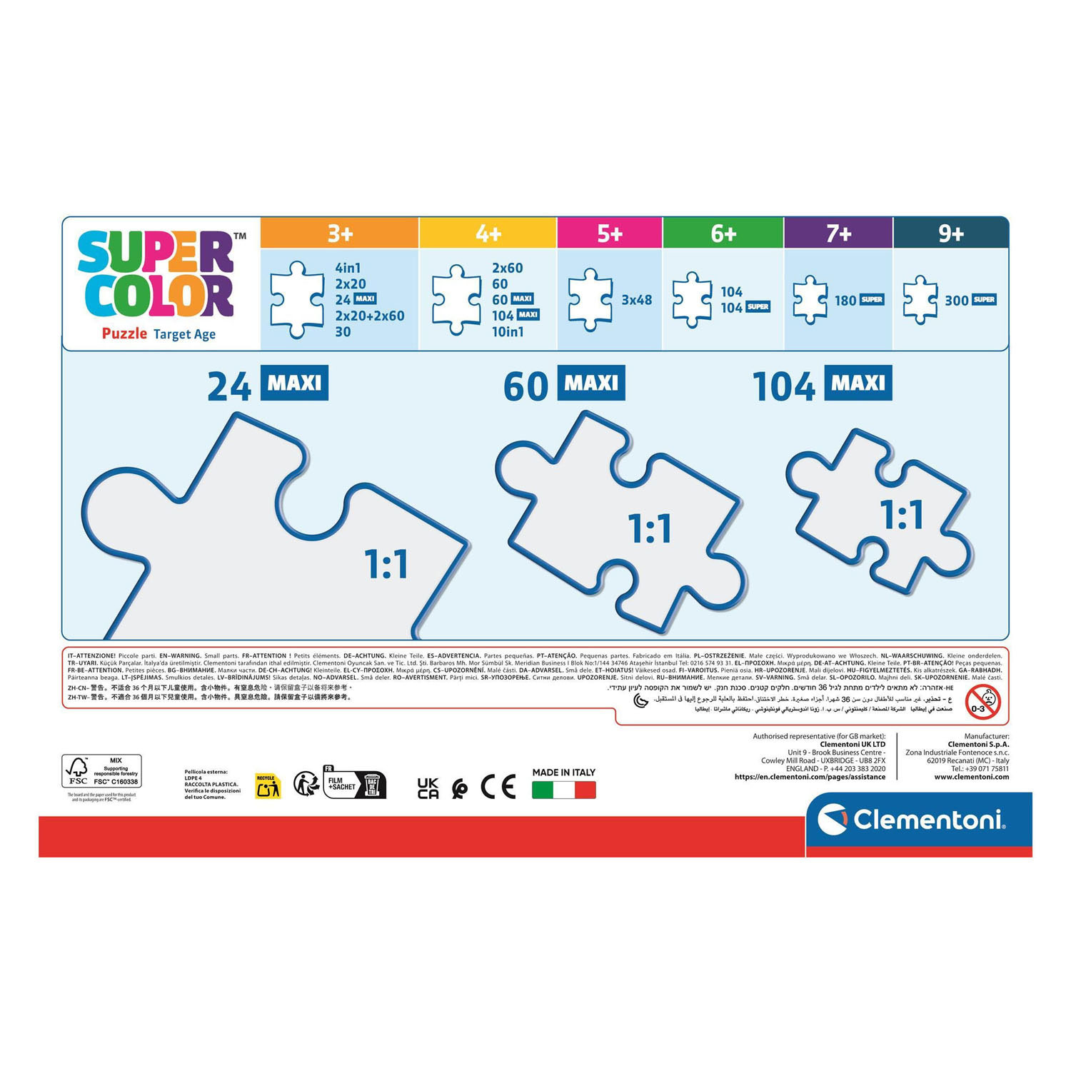 Puzzle Maxi Clementoni Mickey Mouse Club House - 104 pièces.