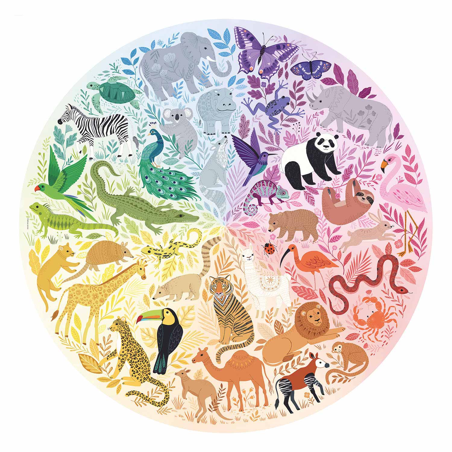 Kreis-der-Farben-Puzzles - Tiere, 500 Teile.