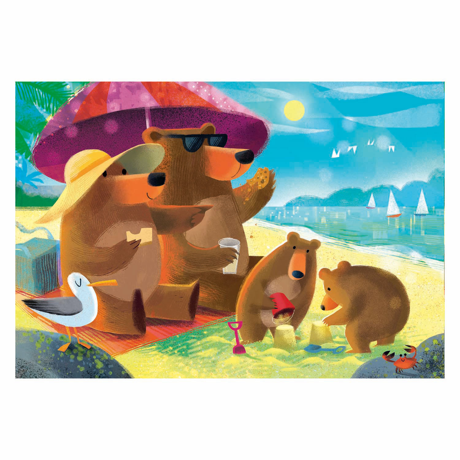 Legpuzzel Berenfamilie Vakantie - 2x24st.