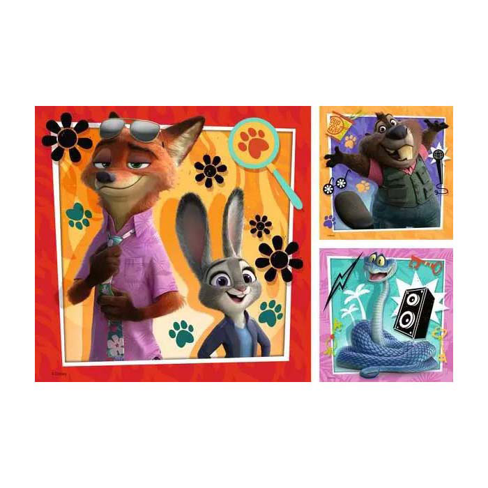 Ravensburger Puzzle Zootopia 2 - 3x49 Teile.